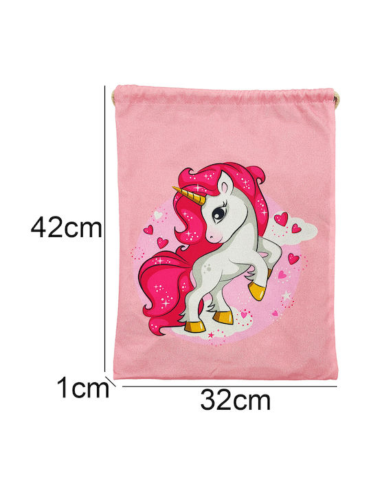 Gift-Me Unicorn Παιδική Τσάντα Πλάτης Ροζ 42x32εκ.