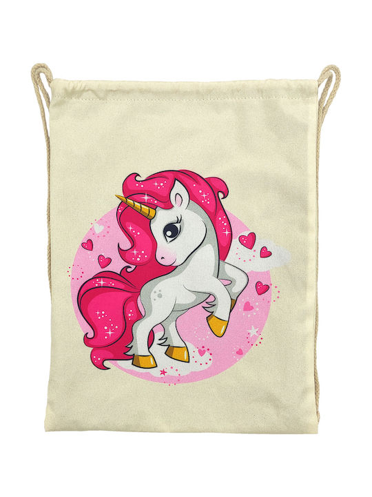 Gift-Me Unicorn Παιδική Τσάντα Πλάτης Λευκή 42x32εκ.