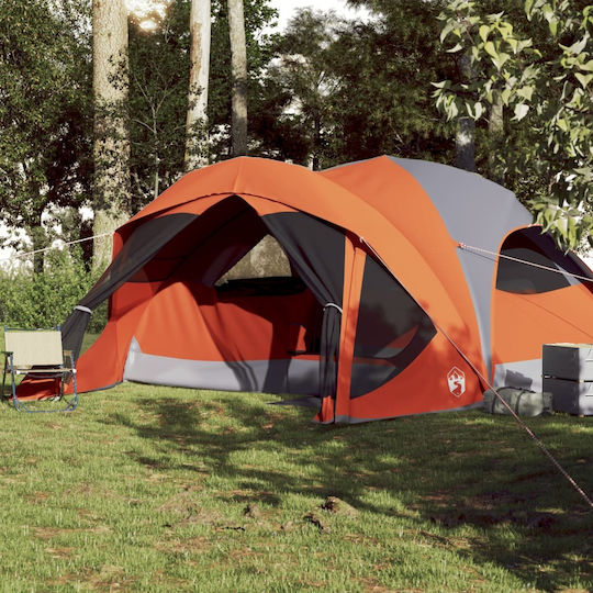 vidaXL Camping Tent Orange for 6 People 455x370x175cm