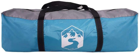 vidaXL Палатка За Къмпинг Тунел Синя За 4 Хора 455x265x194см