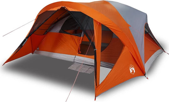 vidaXL Camping Tent Orange for 6 People 455x370x175cm
