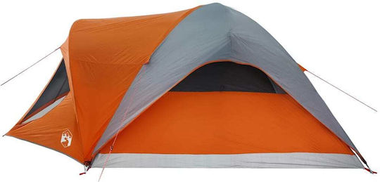 vidaXL Camping Tent Orange for 6 People 455x370x175cm
