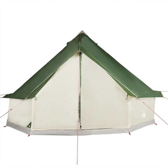 vidaXL Camping Tent Teepee Green for 8 People 410x410x250cm