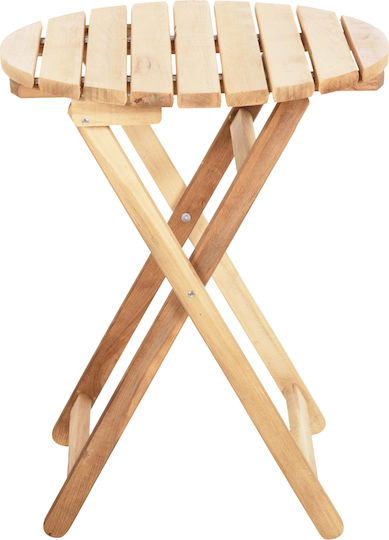 Wooden Masa pentru spații exterioare mici Pliabil Limnos Natural 60x60cm