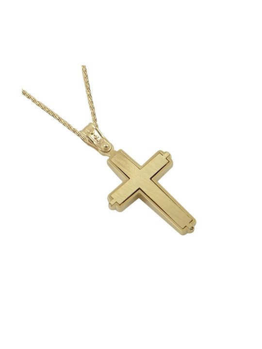 Men's Gold Cross 14K with Chain Ανδρικός