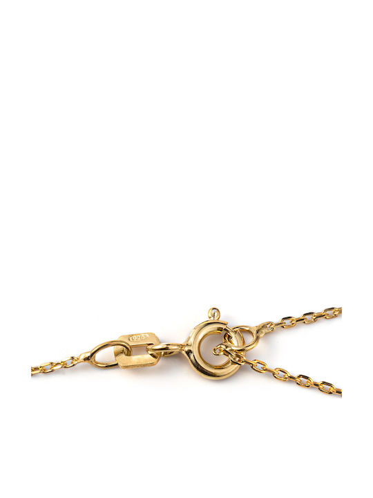 George Art Jewels Κολιέ Φυλαχτό Ματάκι από Επιχρυσωμένο Ασήμι Τιρκουάζ