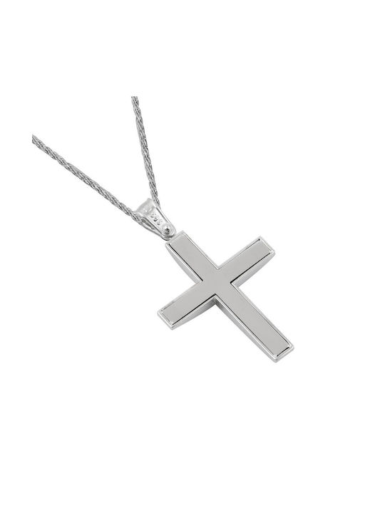 White Gold Cross 14K with Chain