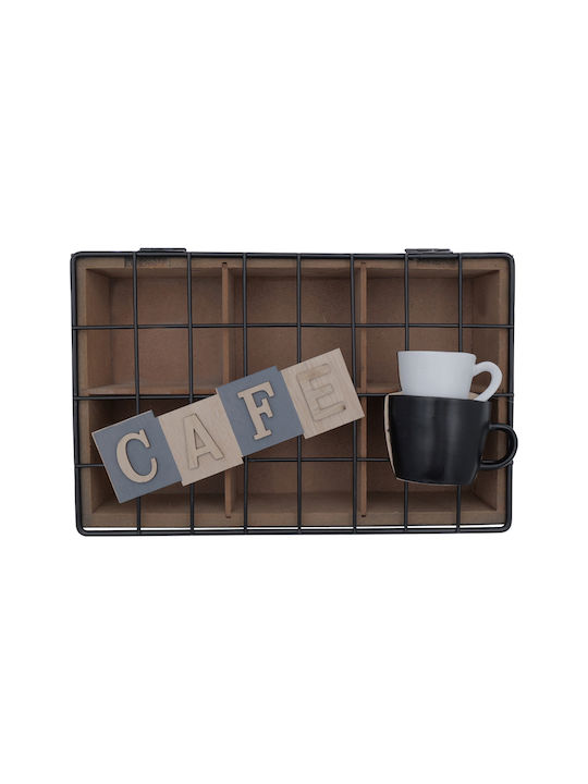 Uncle George Kitchen Box for Tea / General Use / Sugar / Coffee with Lid Wooden Black 15ml 1 Piece