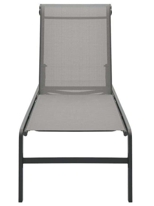Liegestuhl Metallisch Gray mit Tisch 2Stück 208.5x73x38cm.