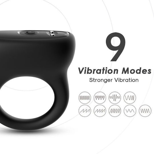 Armony Vibrations Penisring aus Silikon Schwarz