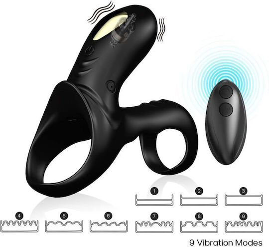 Armony Vibrating Cock Ring Schwanz Schwarz