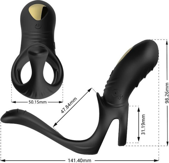Armony Cock Ring Schwanz mit Analplug Schwarz
