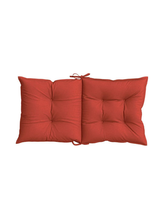vidaXL Garden Chair Cushions with Backrest Red 6 Pieces 50x100cm