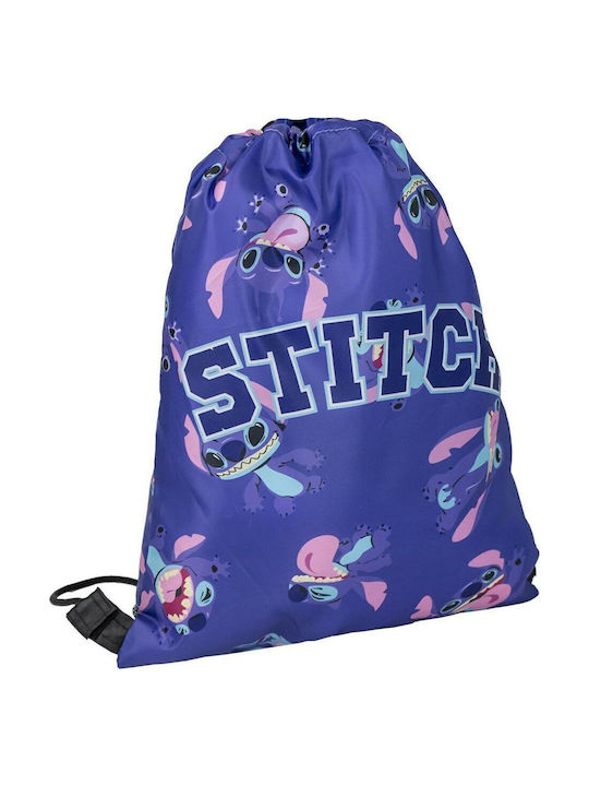 Disney Stitch Παιδική Τσάντα Πουγκί Μωβ 39x30εκ.
