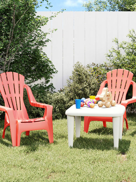 Vidaxl Kinder Gartenstühle 2 Stück Holzoptik Rot 37x34x44cm Pp Rot