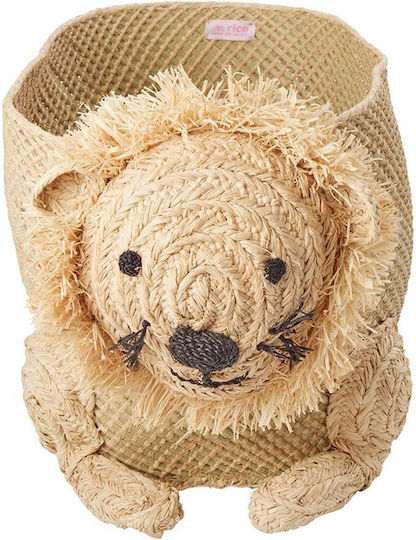 Rice Children's Storage Basket made of Straw Beige 40x30x49cm 1pcs