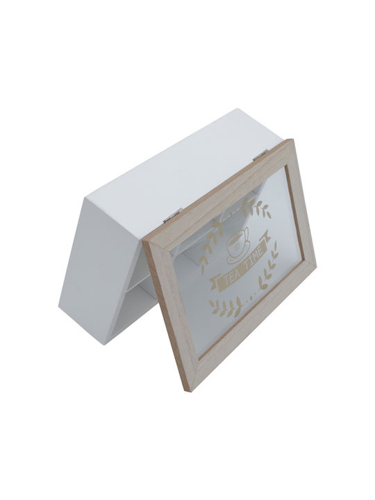 Uncle George Positionen Box für Tee / Allgemeine Verwendung / Getreide / Zucker / Nudeln / Kaffee mit Deckel & Basis Hölzernes Weiß 15ml