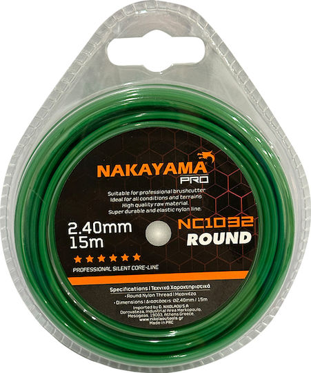 Nakayama Nc1032 Round Brush Cutter Trimmer Line 2.4mm 15m 065654