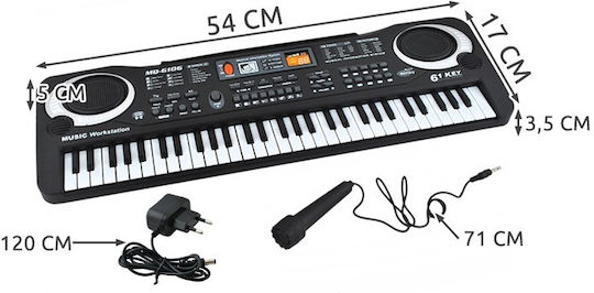 Electronic Organ Zola Microphone Led Display 61 Keys