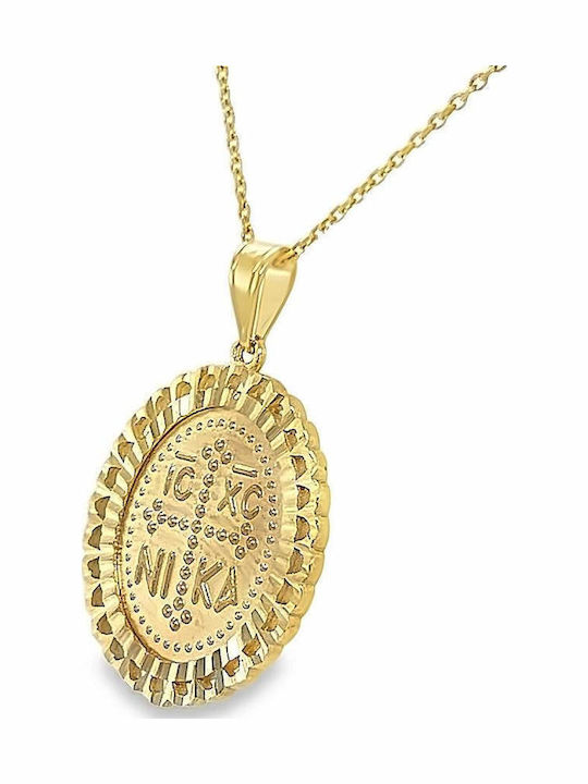 Xryseio Pendant Kids Talisman Konstantinato made of Gold 9K KN1102