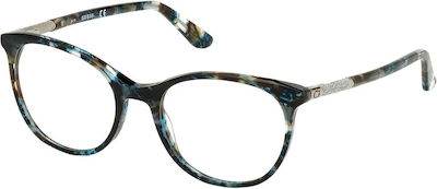 Guess Women's Acetate Blue Light Blocking Glasses Blue Tortoise