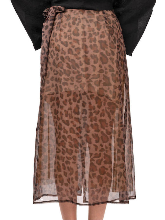 Madame Shou Shou Skirt Leopard in Brown color