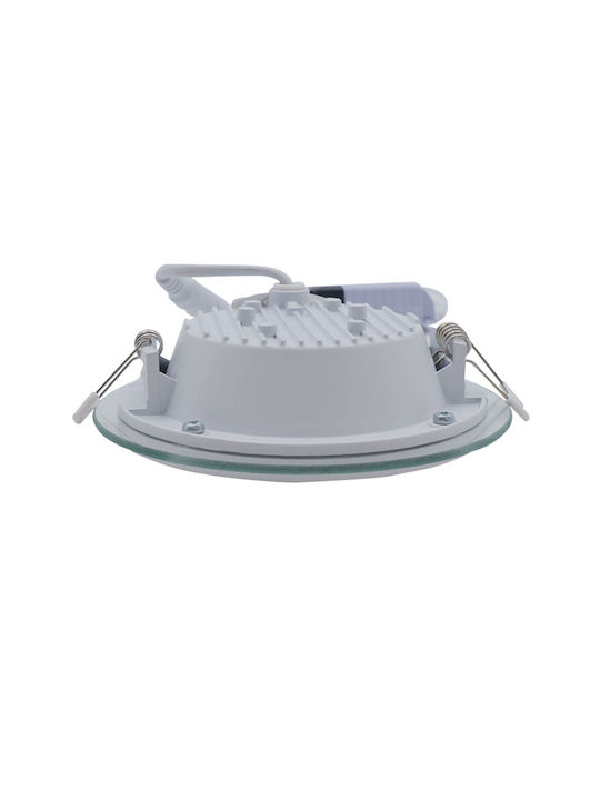 Uncle George Round Glass Recessed Spot with Integrated LED and Cool White Light White 9.5x9.5cm. 1pcs