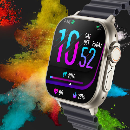 Rubicon RNCF17 42mm Smartwatch με Παλμογράφο (Μπεζ)