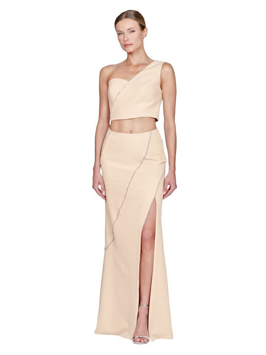 Tassos Mitropoulos Maxi Skirt Beige