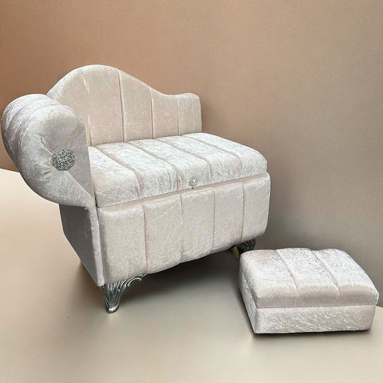 Olia Home Кръщелен куфар от велур 55x58x38εκ.