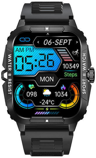 Colmi P76 Smartwatch with Heart Rate Monitor (Black)