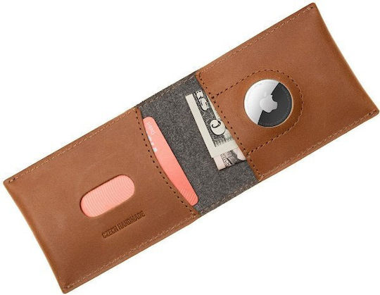 Case Leather for AirTag in Brown color