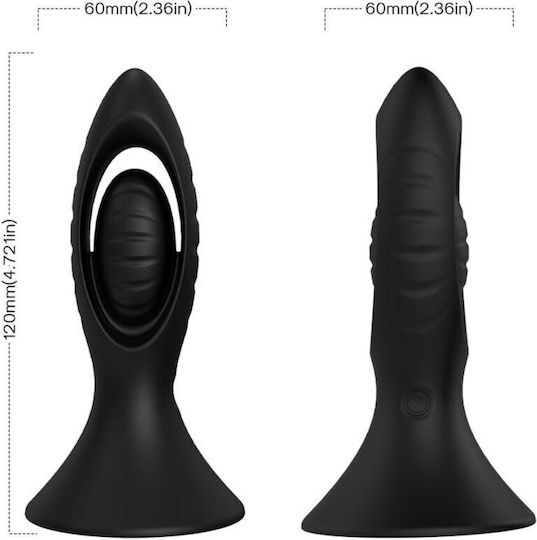 Armony Anal Plug with Vibration Black 10.26cm