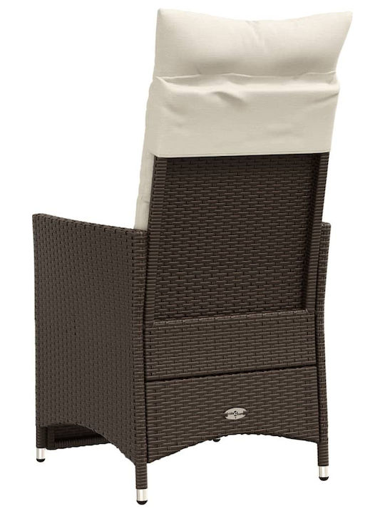 Scaun de exterior Rattan Maro cu pernă 2buc 49x50.5x92cm