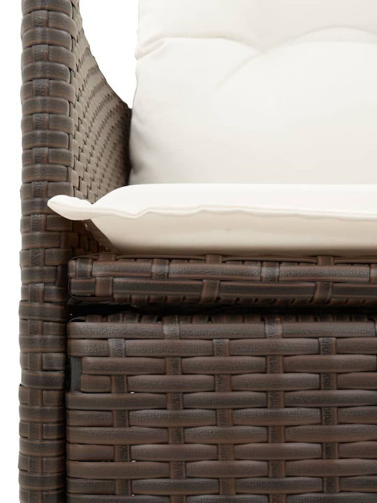 Scaun de exterior Rattan Maro cu pernă 2buc 49x50.5x92cm