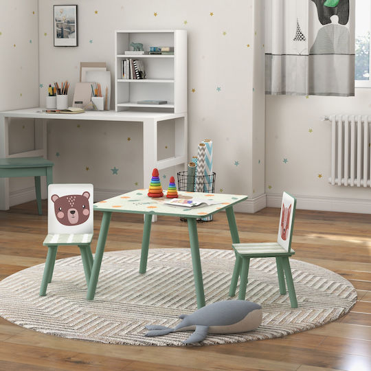 Kids Table and Chairs Set Green Zonekiz