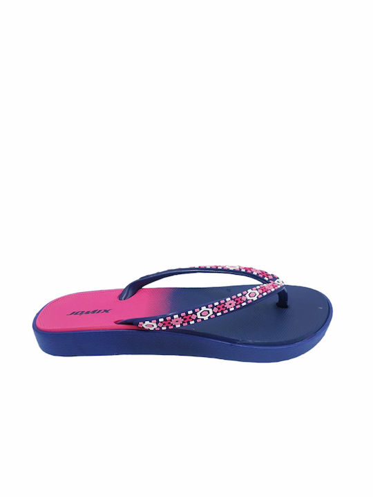 Jomix Women's Flip Flops Blue/Fuxia