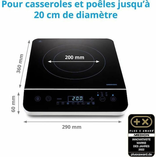 Medion Teppanyaki Grilling Plate with Adjustable Thermostat 2000W 29x36cm.