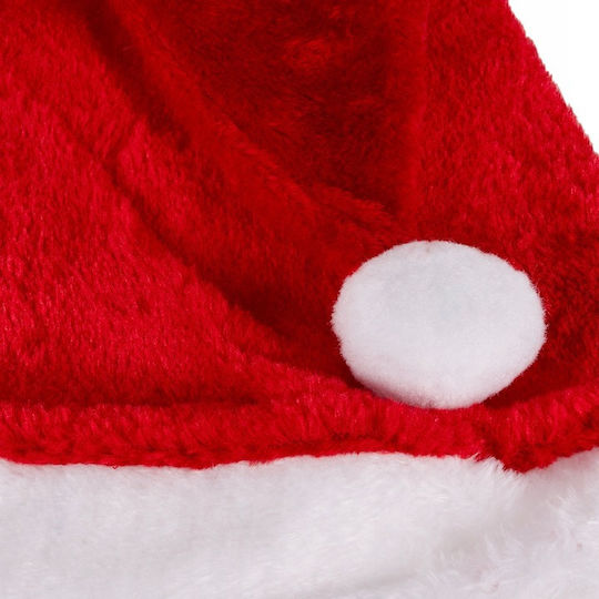 Weihnachts-Kappen Rot mit Muster Weihnachtsmann 31x50cm.