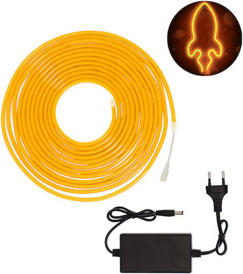 Rixme Waterproof LED Strip Power Supply 12V with Yellow Light Length 5m with Power Supply