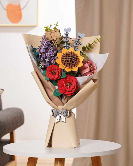 Puzzle 3d Buchet De Flori Rowood Lemn 581 Piese