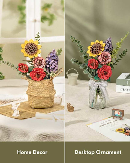 Puzzle 3d Buchet De Flori Rowood Lemn 581 Piese