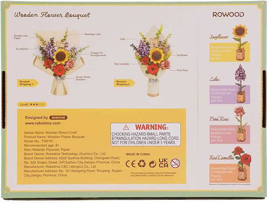 Puzzle 3d Buchet De Flori Rowood Lemn 581 Piese
