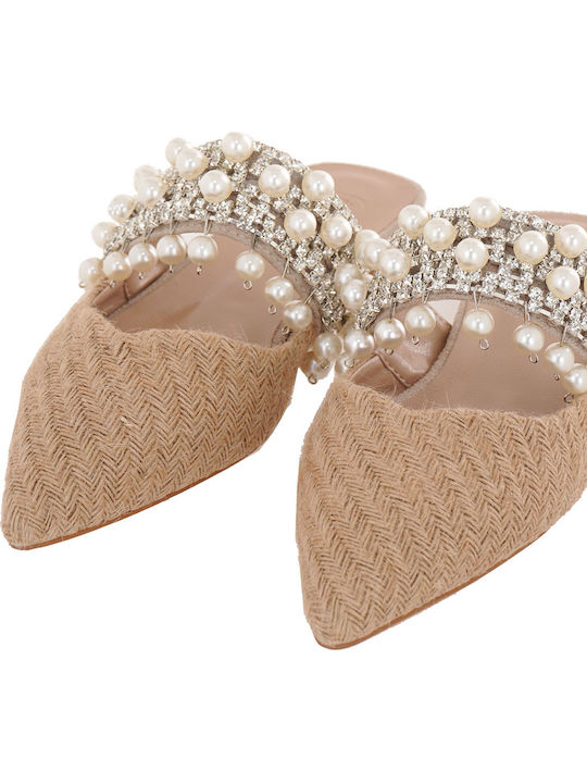 Flat Mules σε Μπεζ Χρώμα
