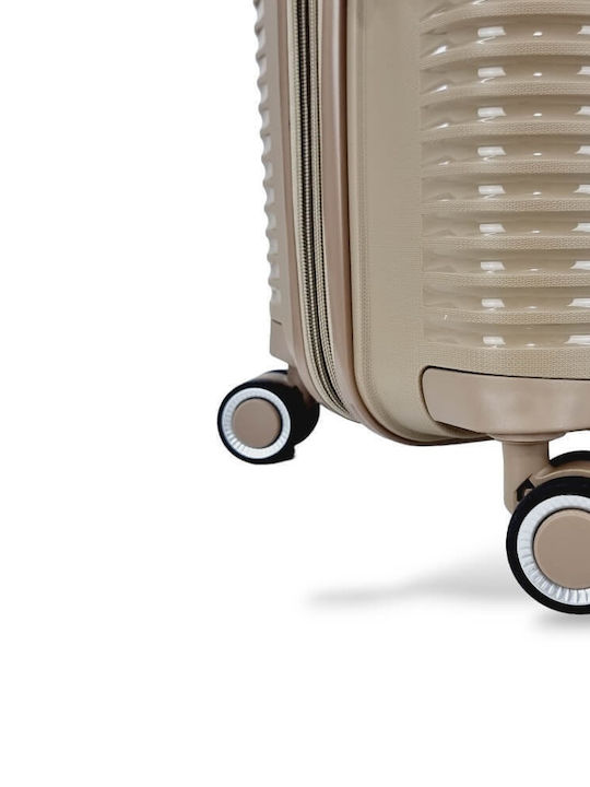 Rain Large Hard Gold Suitcase With 4 Wheels Height 75cm