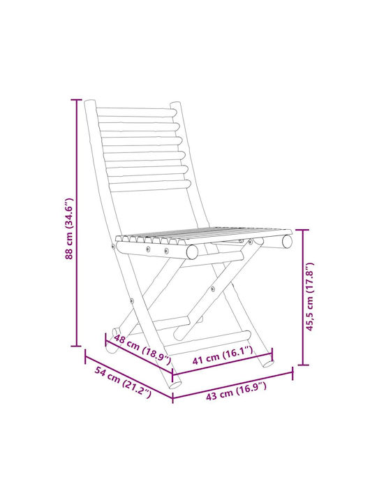 Garden & Outdoor Furniture Sets Dining Room Set Pieces for Small Balcony 3 Pieces Bamboo