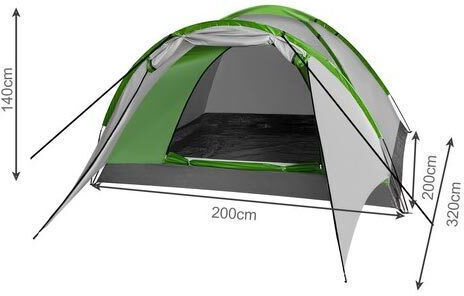 Trizand Χειμερινή Σκηνή Camping Igloo Πράσινη για 4 Άτομα 320x200x140εκ.