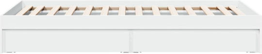 Υπόστρωμα Pat Single Din Lemn Alb Cu Plăci Pentru Saltea 75x190cm