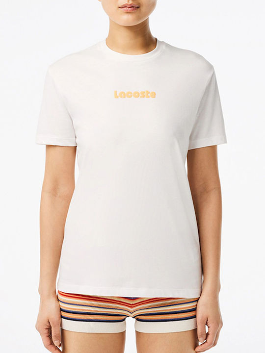 Lacoste Γυναικείο T-shirt Offwhite