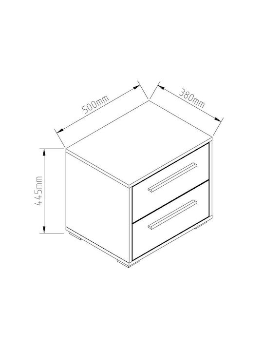 Wooden Kids Bedside Table Reven Brown 50x38.3x44.6cm